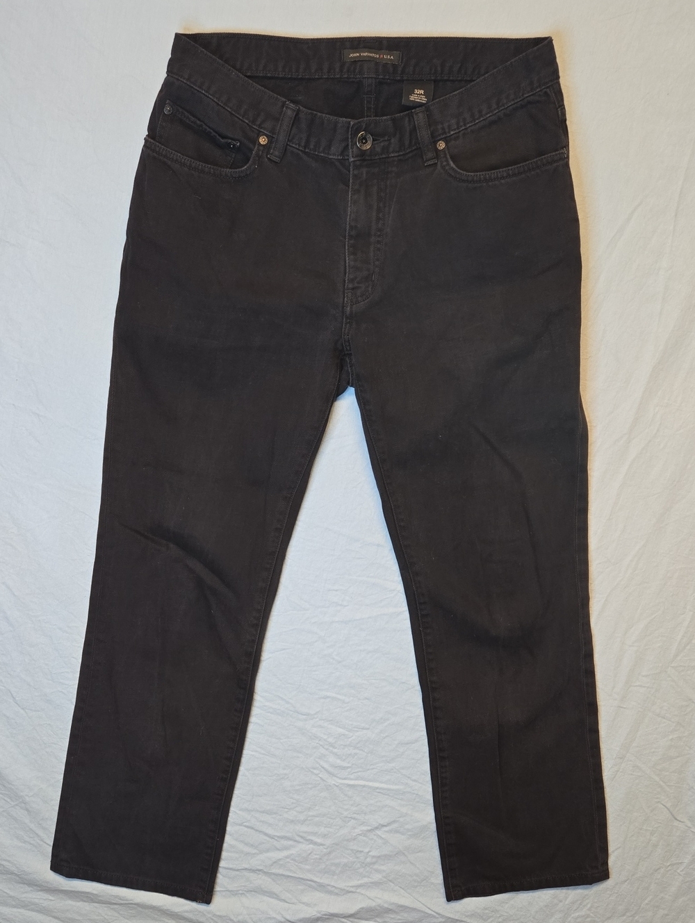 John Varvatos U.s.a Black Cotton Classic Straight Fit Jeans